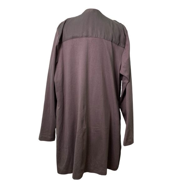 Carolina Belle Montreal Waterfall Open Front Draped Mixed Media Jacket (Size 1X) - Picture 4 of 13